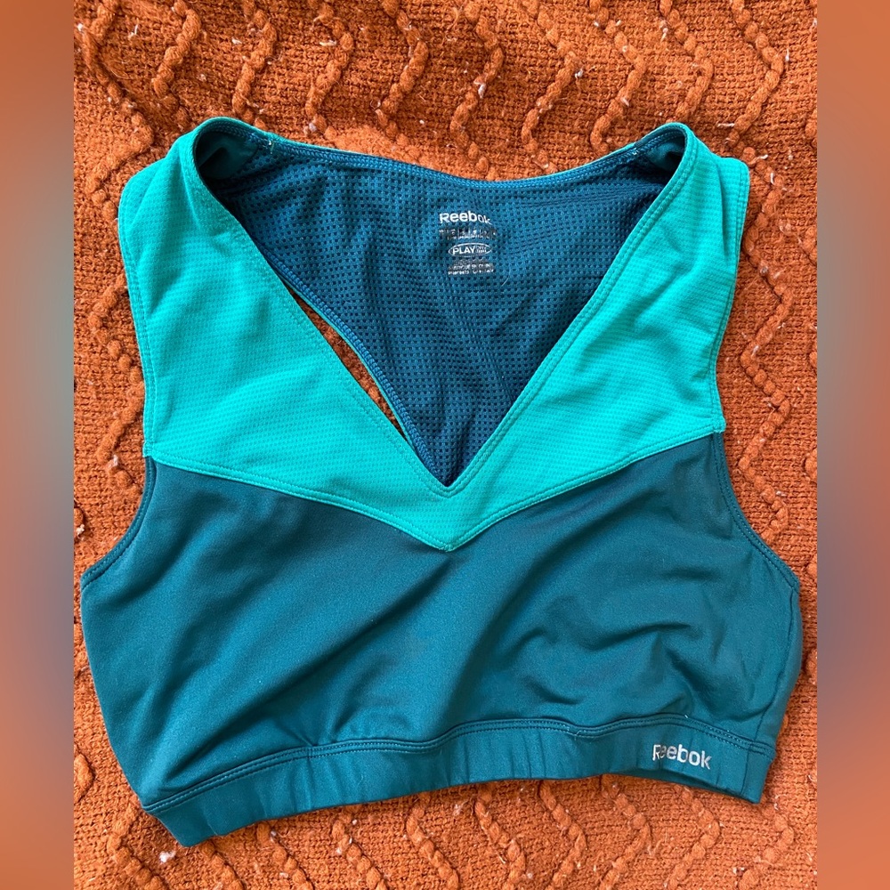 Reebok Blue-Aqua-Teal Sports Bra (Small)